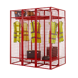 Wire Mesh Storage Compartments - Double Sided Unit with Doors - WML05Z/BL
