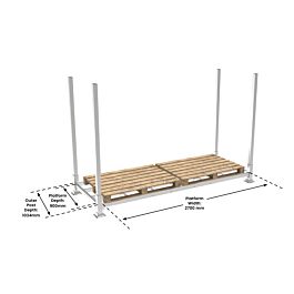 Mammoth Racking Heavy Duty Storage Solution - 1500mm Post - 2700 x 900 Platform